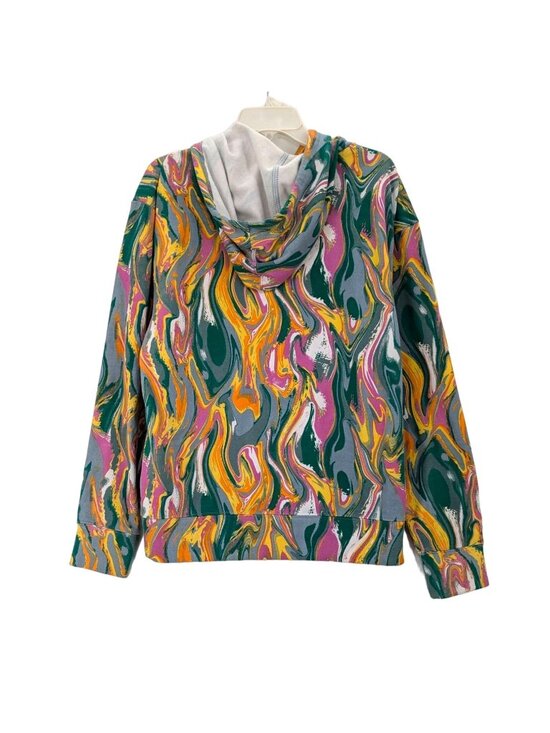 Psychedelic Swirl Hoodie Colorful Abstract Streetwear Y2K Festival Artsy Size M - Picture 2 of 11